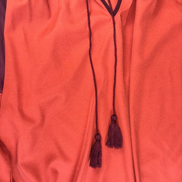 Versona Accessories Orange and Burgundy Boho Top - Size L - Picture 3 of 12